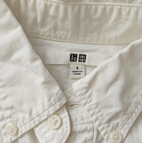 Uniqlo White Men's Button-Down Dress Shirt Size Small No flaws Slim - Picture 3 of 6